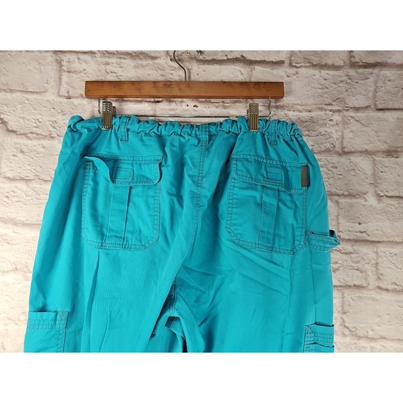 Dickies‎ Scrub Pants Women 2XL EDS Turquoise Teal Cargo Pockets Drawstring 86206 - Picture 6 of 11